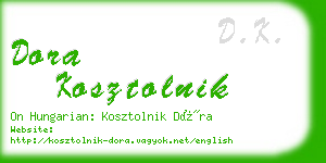 dora kosztolnik business card